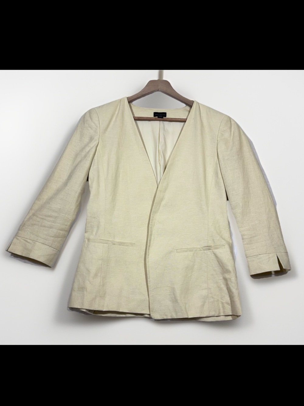 Ann Taylor linen Cotton blazer Jacket Women’s Size 8 Butter Yellow Career Wear